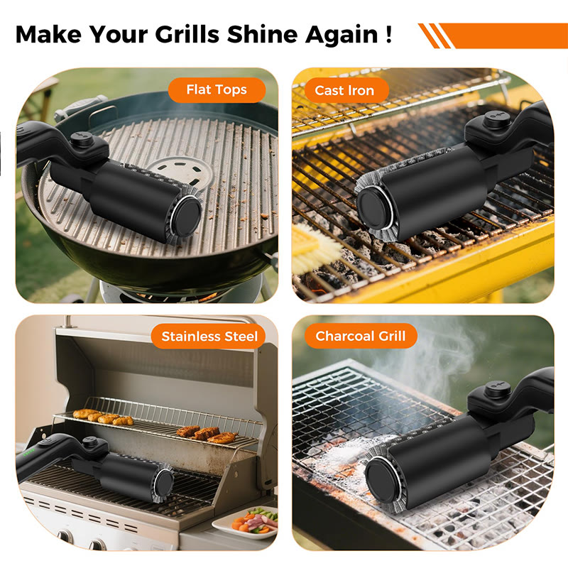 Electric Grill Brush - Cordless Rechargeable Bbq Cleaner With 180° Adjustable Head, 2600mah High-torque Power Rotary - image 7