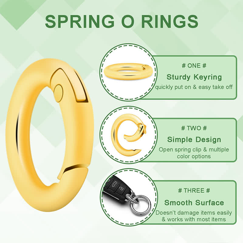 Small Spring O Ring, Metal Key Ring Hook Small Round Carabiner Clip - image 6