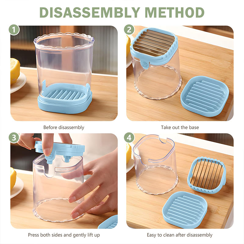 Slicing Cup, Stainless Steel Multifunctional Vegetable Slicing Cup Labor Saving For Fruits - image 5