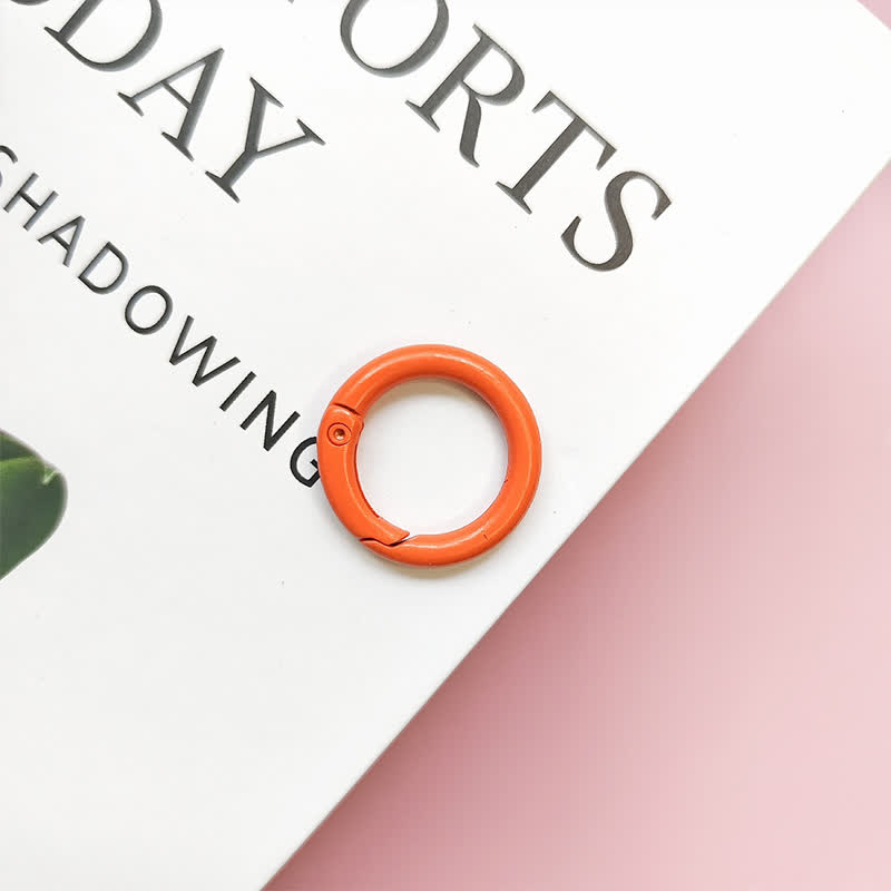 Carabiner Clip 50pcs Metal Colored Key Ring Clip Circle Keychain Rings - Orange - 50pcs - image 9