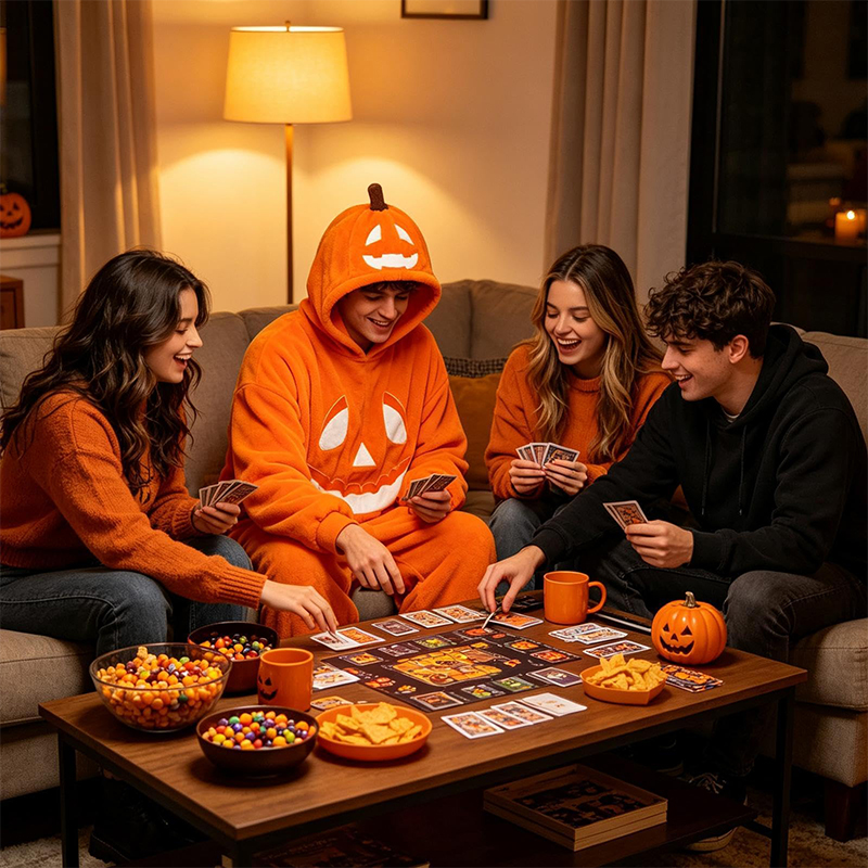 Unisex Halloween Pumpkin Hooded One Piece Cosplay Suit Family Halloween Outfits - image 7