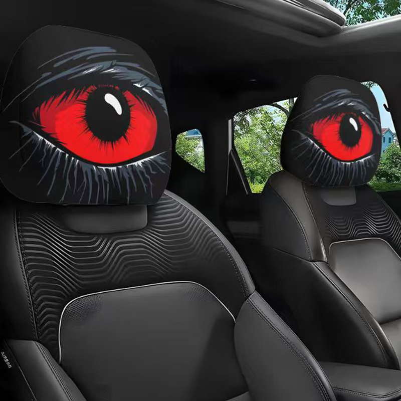 Ghost Face Headrest Covers, Scary Face Printing Auto Seat Universal Elastic Models Headrest Protector - 08 - 10.24 × 11.02 in - 8PCS - image 14