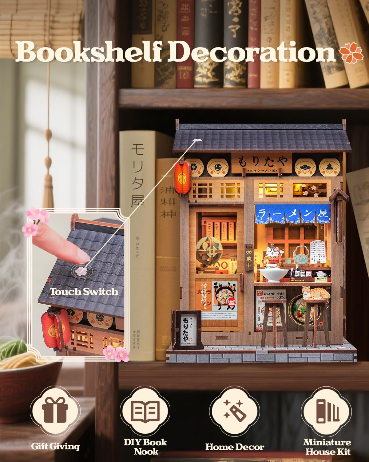 Japanese Book Nook Kit, Diy Miniature House Kits For Adults
