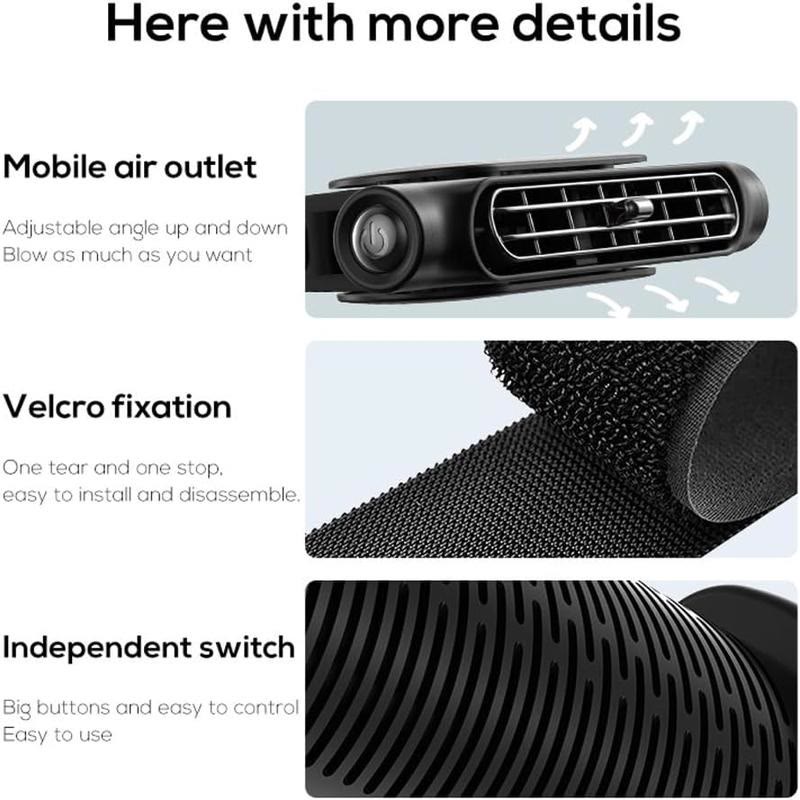 2026 New Upgrade Car Seat Velcro Fan: 3 Adjustable Speeds, Built-In 3000mAh Battery - image 7