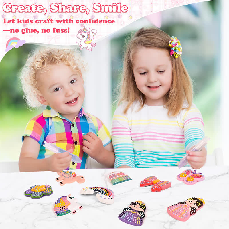 Diy Bead Art Complete Craft Set With Bead Pens, Colorful Templates, And Fun Stencils - image 6
