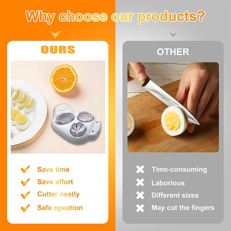 3 In 1 Egg Slicer For Hard Boiled Eggs Heavy Duty With Stainless Steel Wires,3 Slice Modes Egg Cutter - image 4