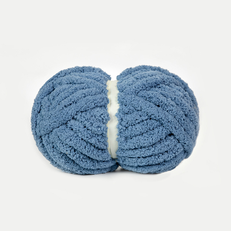 Chunky Yarn For Hand Knitting Soft Plush Yarn Bulky - Blue - image 14