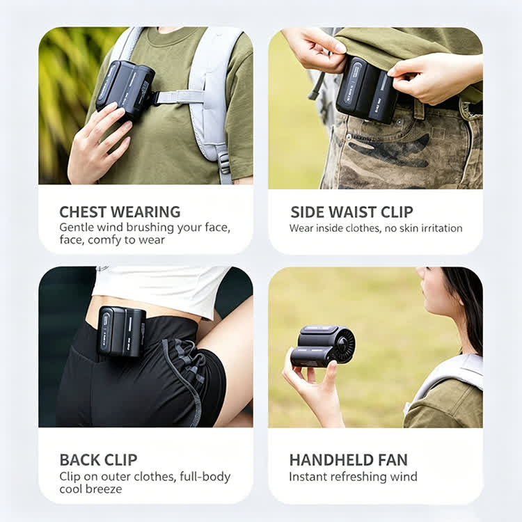 Cool Outdoor Portable Silent Mini Neck/waist Hanging Handheld Fan - image 5