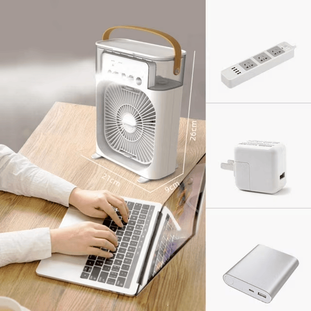 Portable Air Conditioner Fan, Mini Evaporative Air Cooler with 7 Colors LED Light - image 3