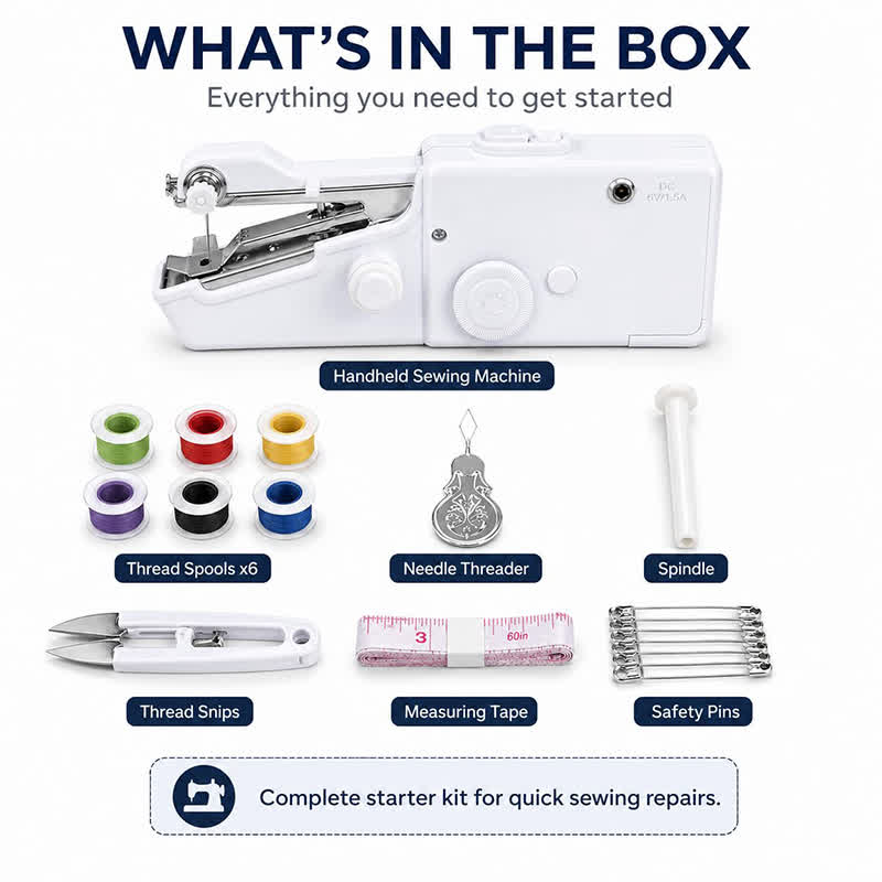 Mini Handheld Sewing Machine For Beginners, Portable Cordless Sewing Machine With Complete Sewing Kit, Battery Operated - image 6