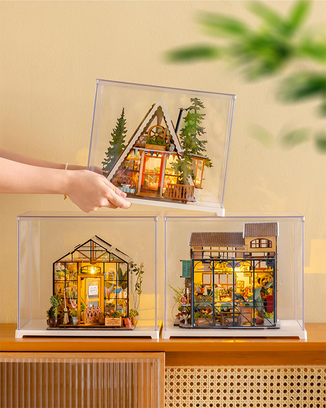 A-frame Cabin Miniature House Kit With Led Lights
