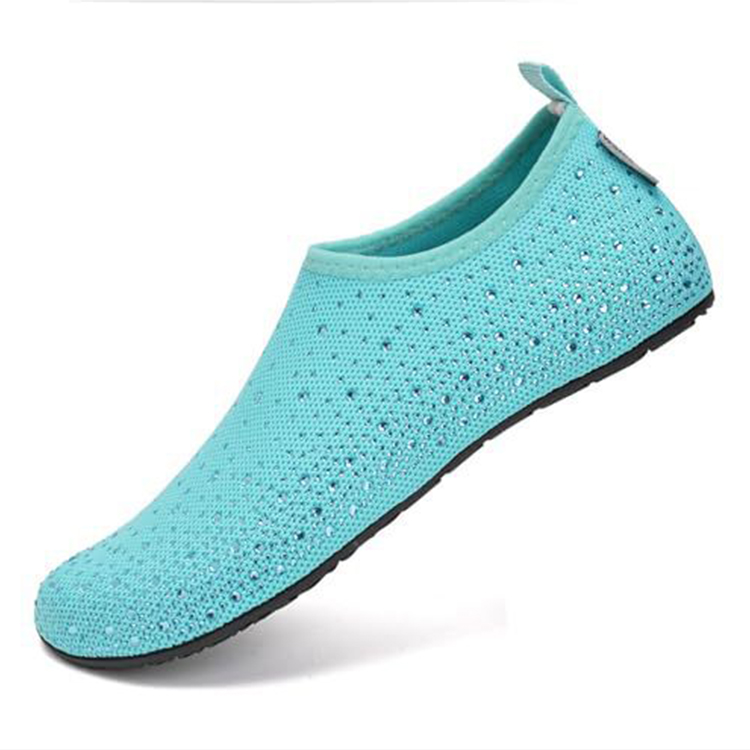 Women's Rhinestone Water Shoes, Quick-dry Slip-on Aqua Socks With Non-slip Sole For Beach Swim Yoga - Lake Blue - US14-15 - image 4