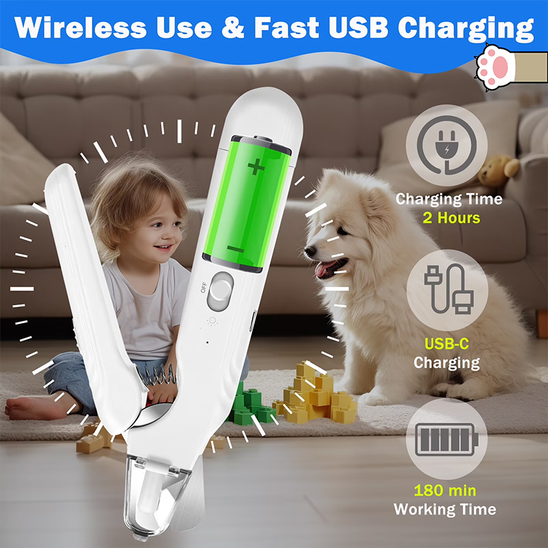 Electric Dog Cat Nail Clippers Trimmer With Led Light Durable Grinder For Large Medium Small Dogs Cats Pets - image 12