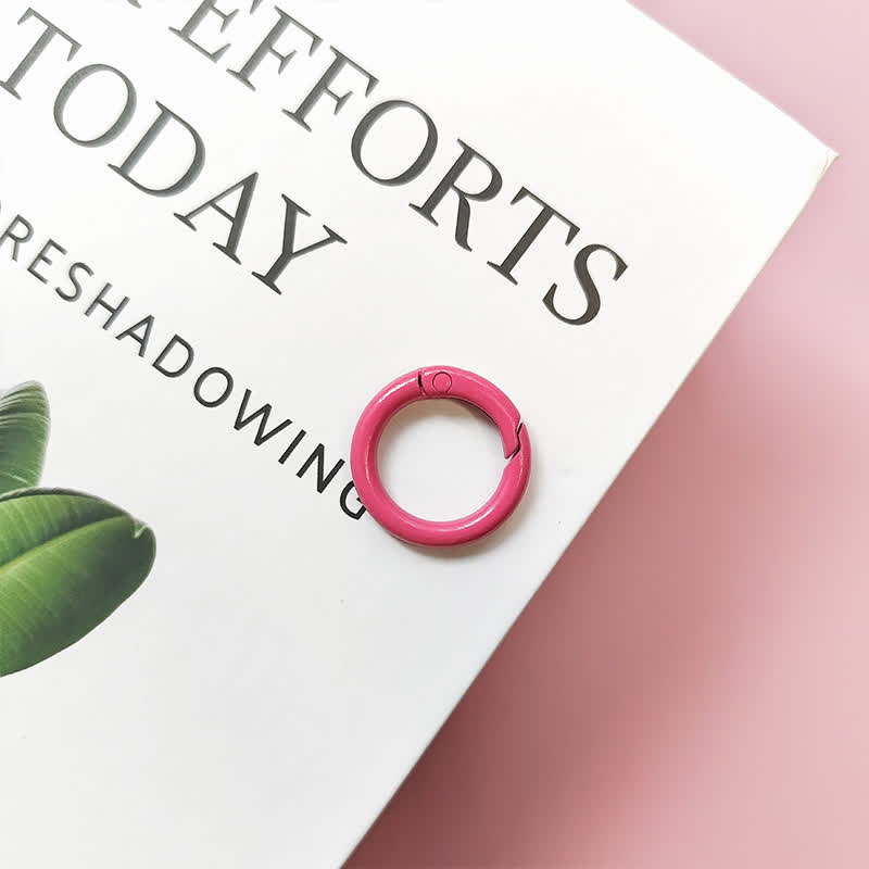 Carabiner Clip 50pcs Metal Colored Key Ring Clip Circle Keychain Rings - Rose - 50pcs - image 11