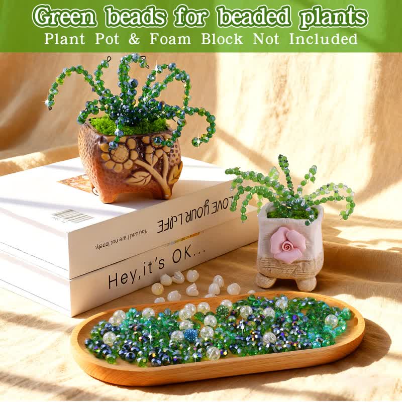 5422 Pcs Beaded Plant Kit Glass Green Beads - image 6