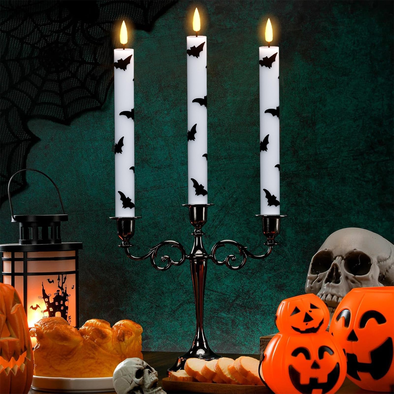 Halloween Flameless Taper Candles, Led Taper Candles Battery Operated With Remote Timer - image 6
