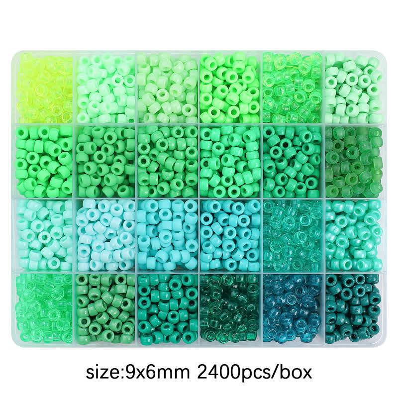The Sparkles Pony Bead Box - Approximately 2400 Beads - Green - 9 × 6 mm (0.35 × 0.24 in) - image 7