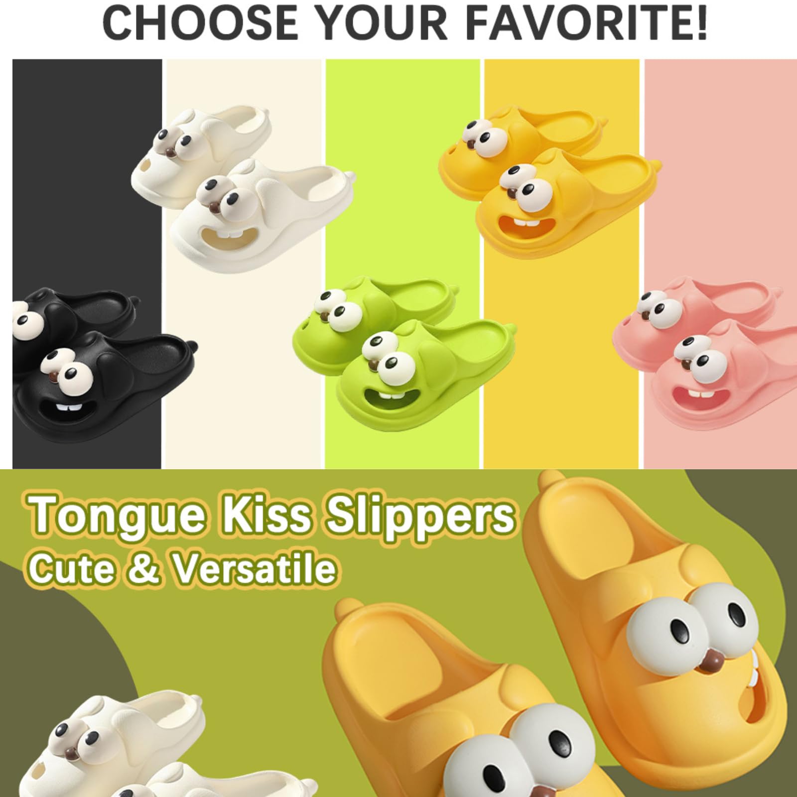 Tongue Kiss Slippers Cute Funny Big Eye Dog Slipper - image 14