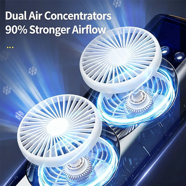 Powerful Dual-head Oscillating Desk Fan With Cooling Mist (3-hole Spray) - image 4