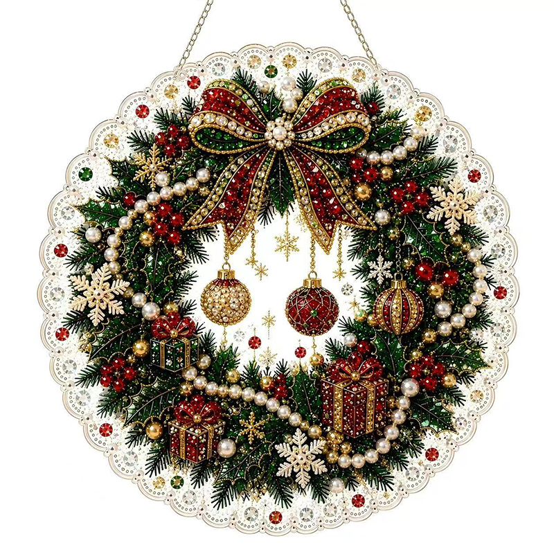Christmas Pearl Diamond Art Kit For Adults Diy Craft - 14# - 9.8 × 9.8 in - image 14