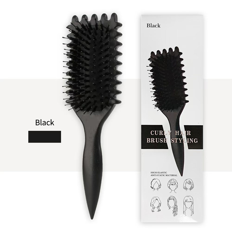Hair Care Bouncy Curls Cushion Brush - Black - image 7