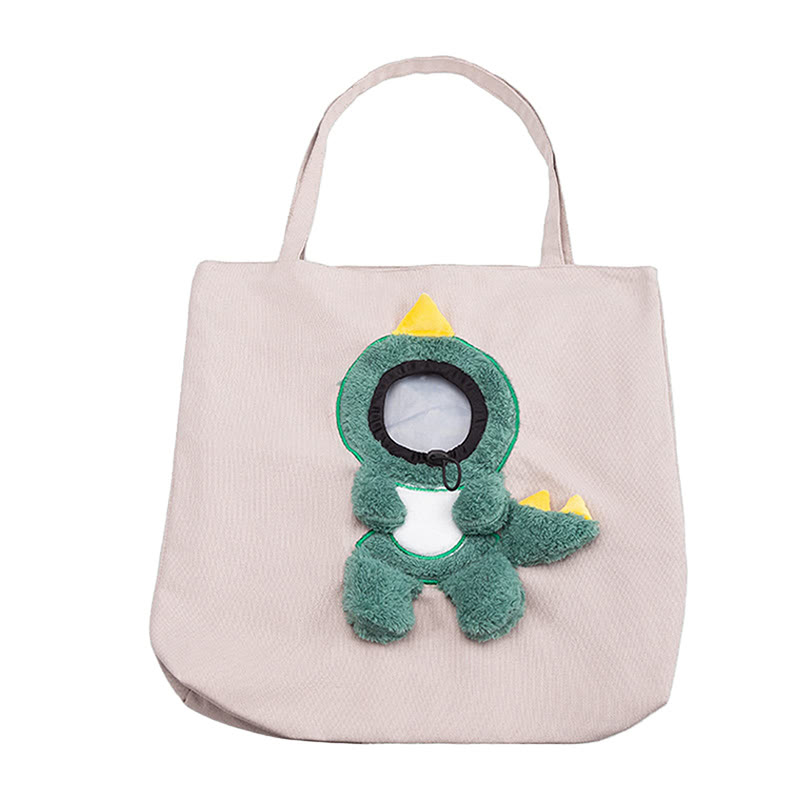 Portable Kitten Puppy Tote, Comfort Carriers Handbag For Outdoor Shopping Camping - 🦖 Dinosaur - L (18×18 in ) - image 3
