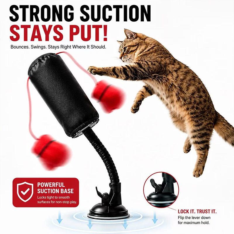Cat Punching Bag Toy, Interactive Punch Cat Toy With Dangling Boxing Gloves - image 3