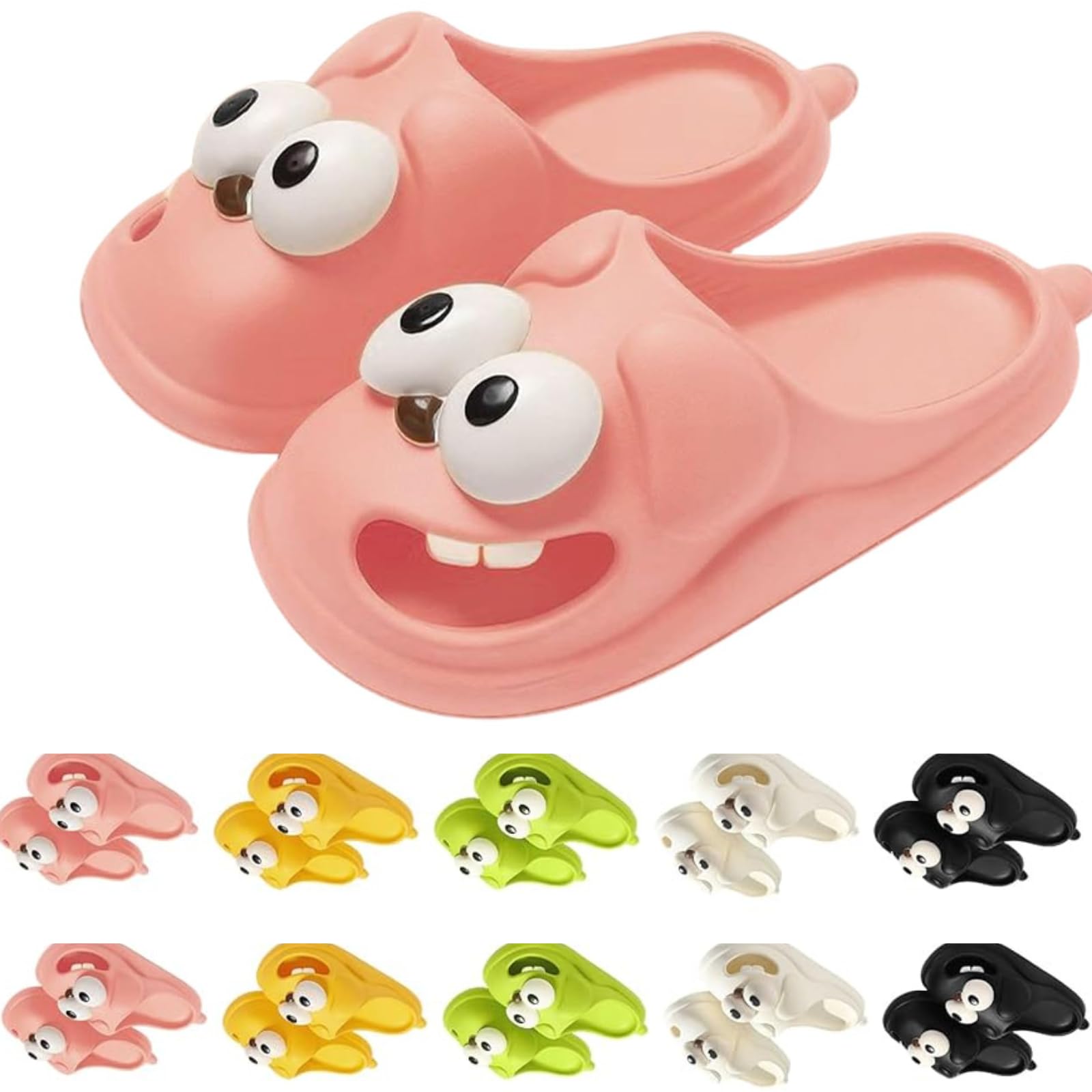 Tongue Kiss Slippers Cute Funny Big Eye Dog Slipper - Pink - 8-9 Wide Women/7.5-8 Wide Men - image 11