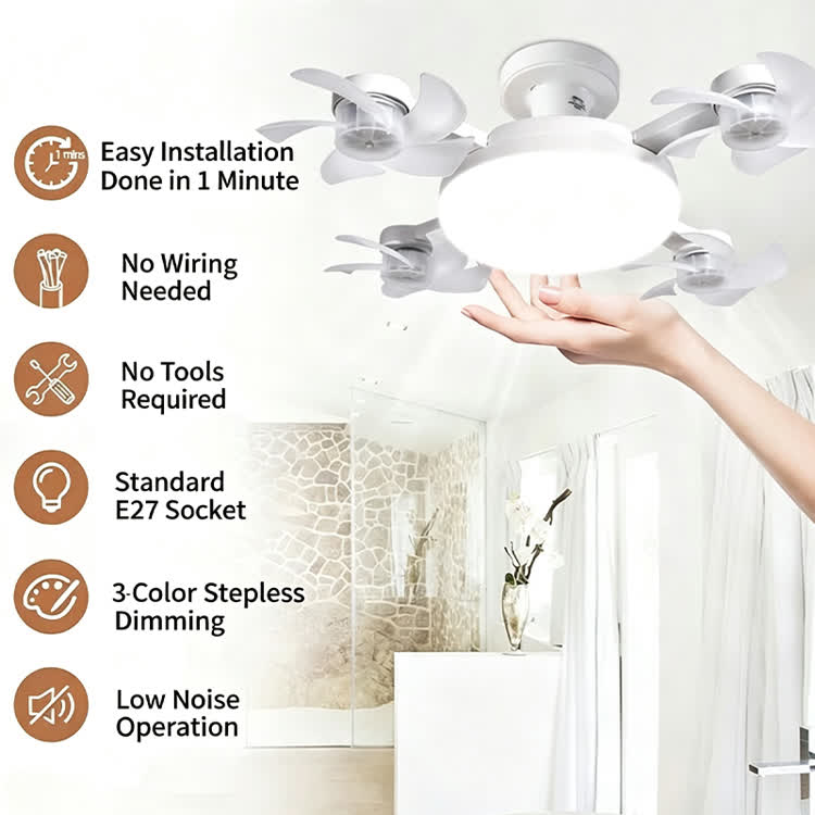 Quiet Home Operation Cooling Bright 2-in-1 Fan & Light - image 5