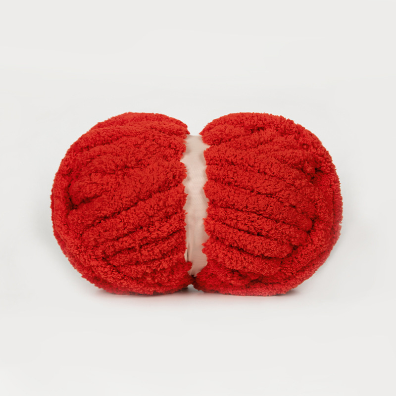 Chunky Yarn For Hand Knitting Soft Plush Yarn Bulky - Red - image 5