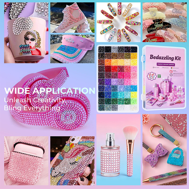 Bedazzling Kit 48000pcs 60 Colors 3mm Resin Jelly Rhinestones