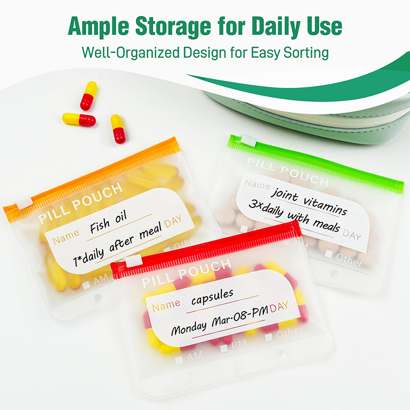 A8 Waterproof Pill Pouch Set, Pill Pouches For Travel With 14 Color Pouches - image 5