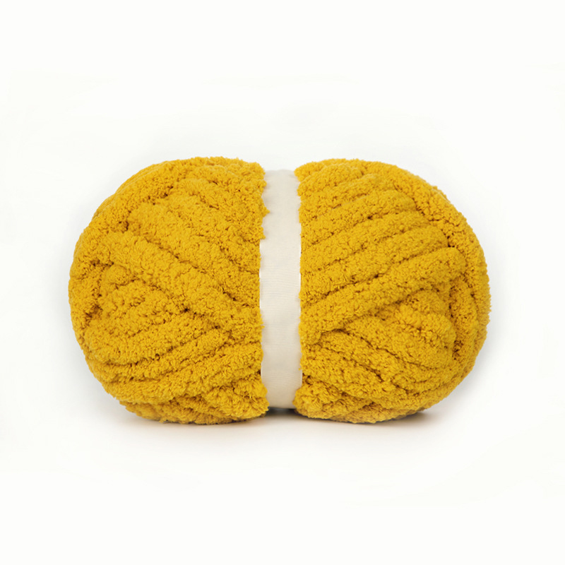 Chunky Yarn For Hand Knitting Soft Plush Yarn Bulky - Yellow - image 7