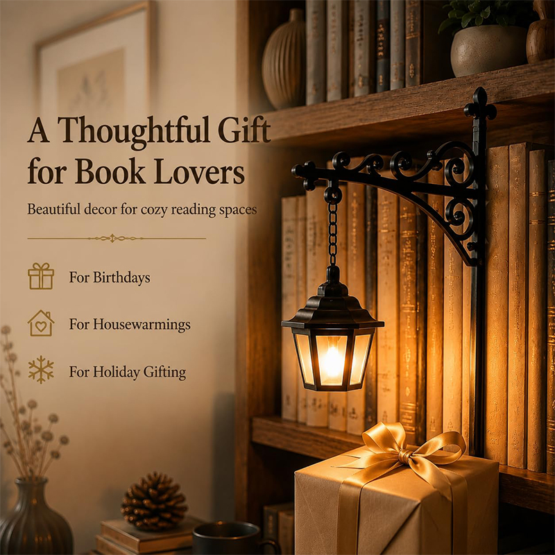 Library Lantern-decorative Bookshelf Lighting, Mini Bookshelf Lamp Slides Between Books, Warm Amber Led Bookshelf Lights For Boo - image 9