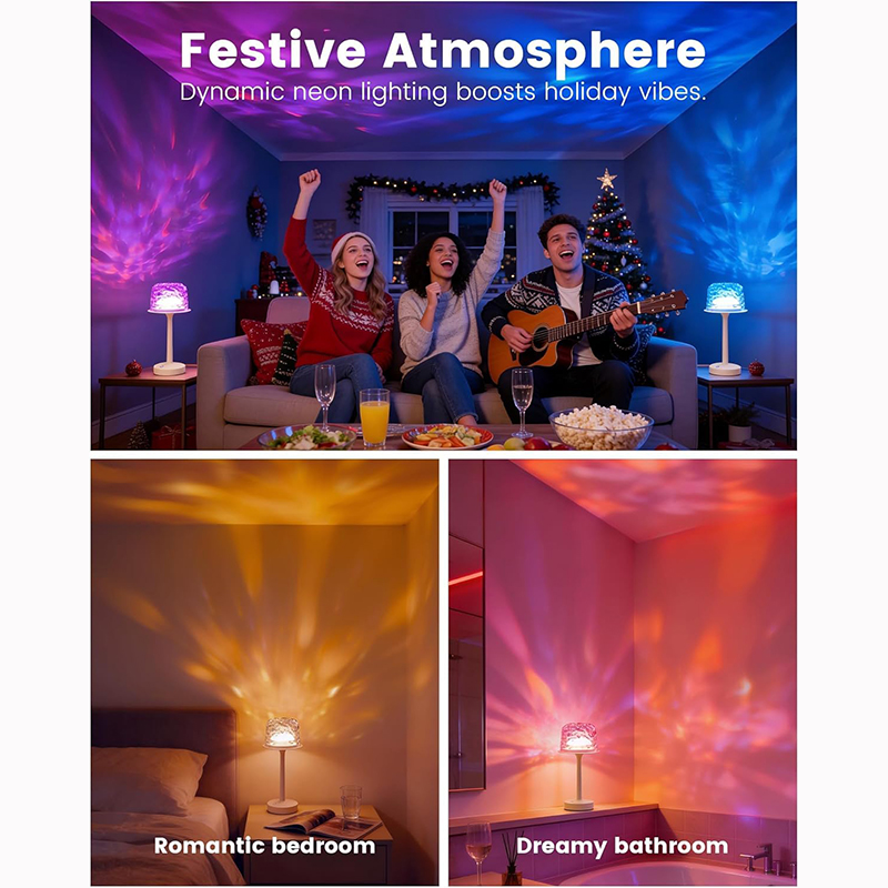 Water Wave Lamp, 16 Colors Rotating Dimmable Starry Sky Projector With Shade And Remote Control - image 9