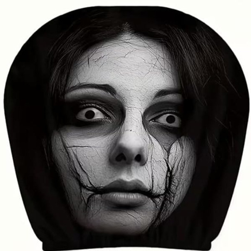 Ghost Face Headrest Covers, Scary Face Printing Auto Seat Universal Elastic Models Headrest Protector - 12 - 10.24 × 11.02 in - 8PCS - image 18