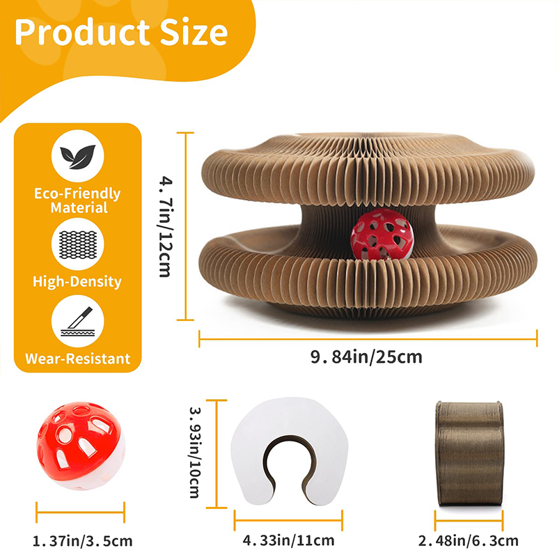 Magic Organ Cat Toy Foldable Cardboard Cat Scratcher Cat Ball Track Toy With Ball - image 9