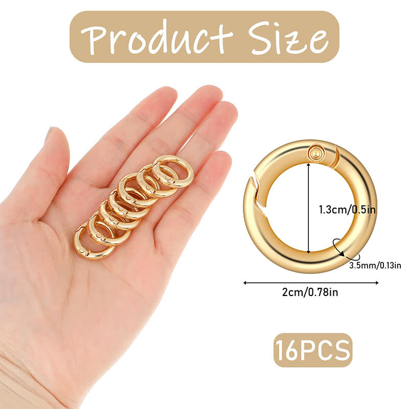 Small Spring O Ring, Metal Key Ring Hook Small Round Carabiner Clip - image 5