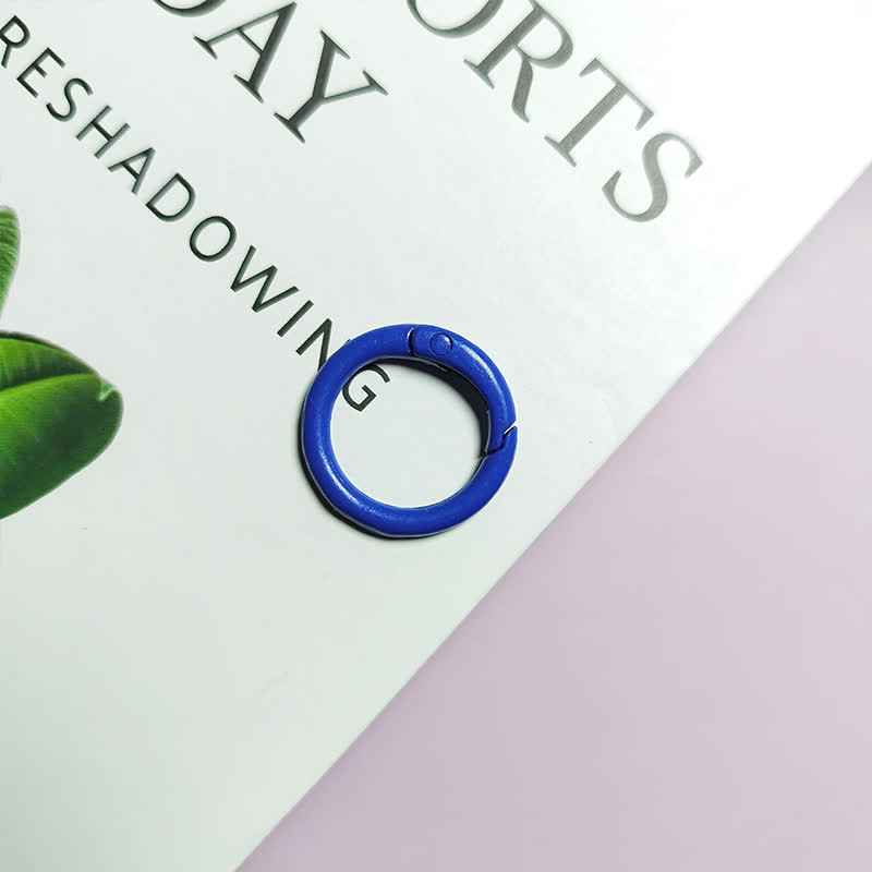 Carabiner Clip 50pcs Metal Colored Key Ring Clip Circle Keychain Rings - Royal Blue - 50pcs - image 15