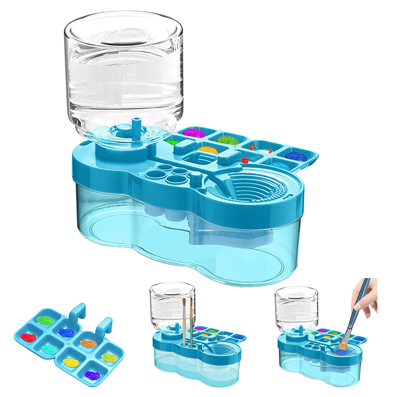 Upgraded Paint Brush Cleaner Tool,Brush Rinser Cup Painting Running Water Circulation Art Supplies For Acrylic,Watercolor And Wa - Blue - image 8