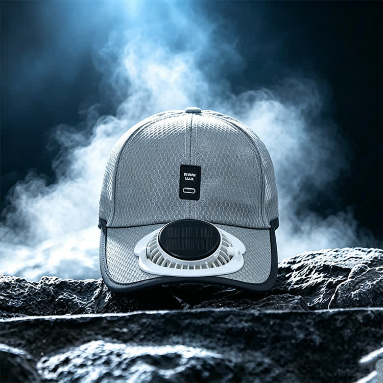 Outdoor Sun Protection Solar-powered Fan & Baseball Cap - Light Gray - image 13