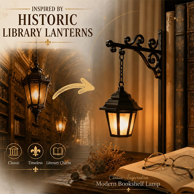 Library Lantern-decorative Bookshelf Lighting, Mini Bookshelf Lamp Slides Between Books, Warm Amber Led Bookshelf Lights For Boo - image 5