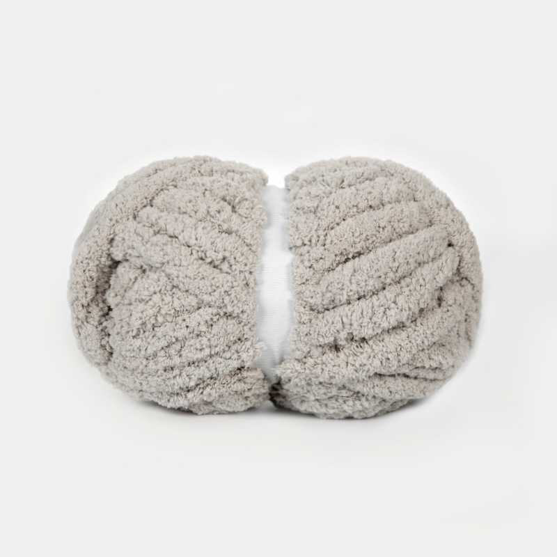 Chunky Yarn For Hand Knitting Soft Plush Yarn Bulky - Light Gray - image 9