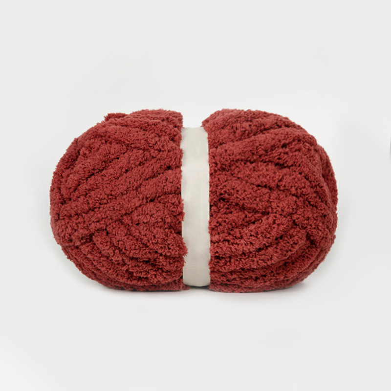 Chunky Yarn For Hand Knitting Soft Plush Yarn Bulky - Wine - image 12