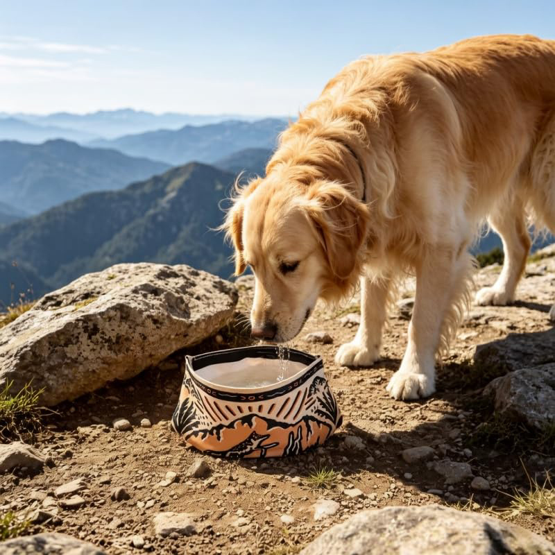 2 In 1 Reversible Dog Bandana Water Bowl,Portable Collapsible Lightweight Spill-leak Travel Hydration Feeding Bowl - image 9