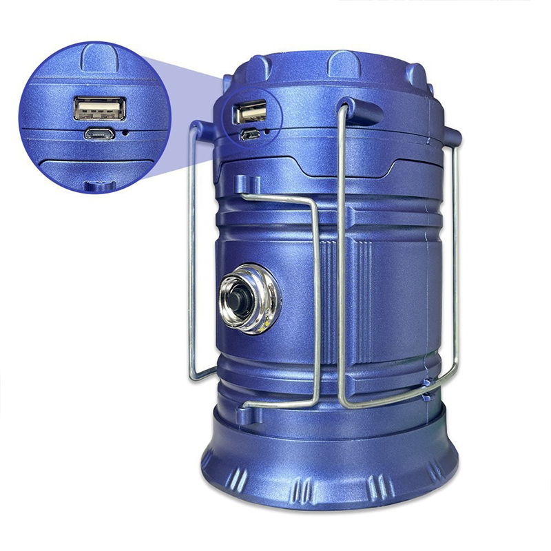 Led Camping Lantern, Solar & Usb Rechargeable, Collapsible Portable Light For Camping, Hiking, Emergencies, Hurricanes, Storms - Blue - 4Pack - image 11