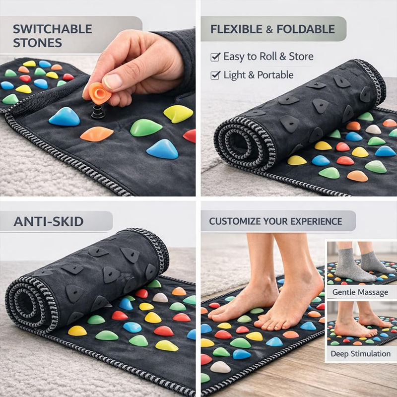 Foot Massage Mat, Reflexology Acupressure Mat For Foot Pain Relief | Pressure Point Massage Acupoint Mat Walk Stone Road For Lon - image 6