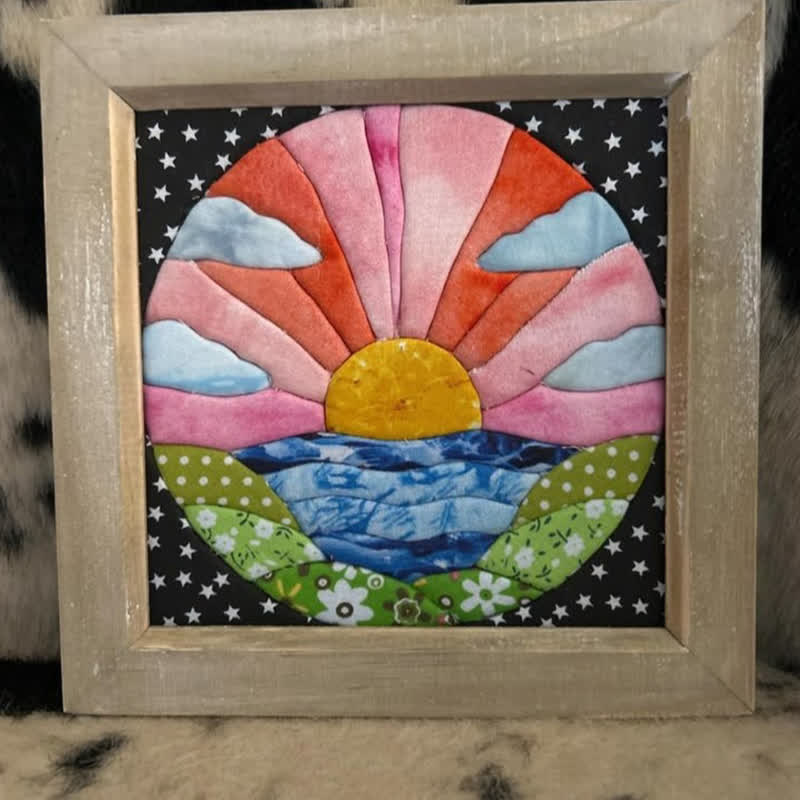 Premium Diy No-sew Kinusaiga Fabric Art Kit - Sunrise - 7.9 × 7.9 in (20 × 20 cm) - image 5