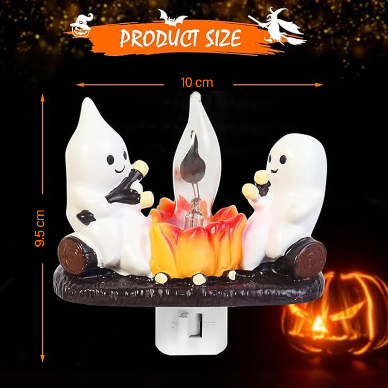 Halloween Ghost Spooky Campfire Flickering Nightlight - image 6