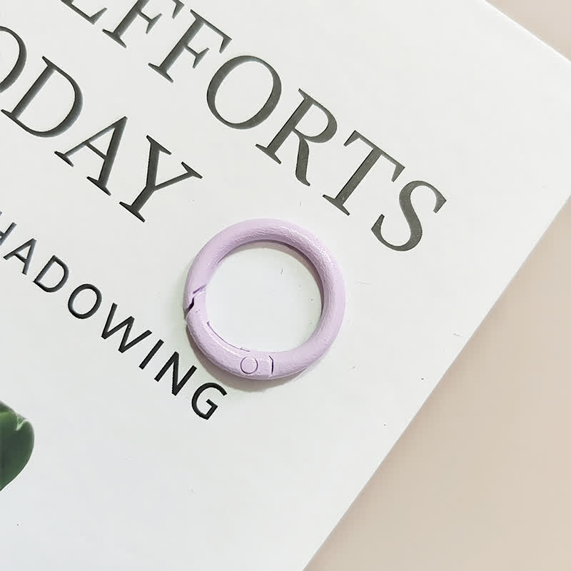 Carabiner Clip 50pcs Metal Colored Key Ring Clip Circle Keychain Rings - Light Purple - 50pcs - image 20